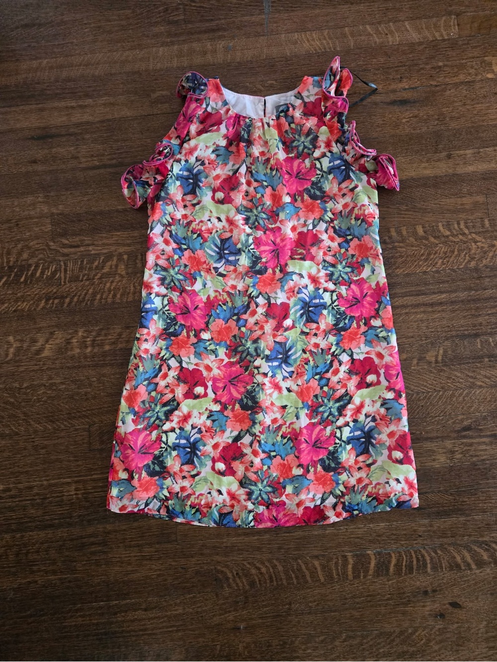 Vince Camuto Floral Cold-Shoulder Mini Dress - Pink Multi